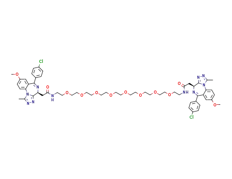 (S)-N,N’-(3,6,9,12,15,18,21,24-octaoxahexacosane-1,26-diyl)bis(2-((4S)-6-(4-chlorophenyl)-8-methoxy-1-methyl4H-benzo[f][1,2,4]triazolo[4,3-a][1,4]diazepin-4-yl)acetamide)